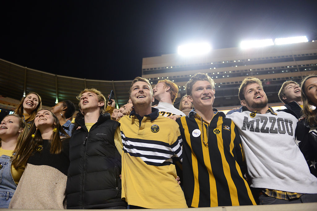 Missouri fans sway to 'Old Missouri' after Missouri won over Tennessee